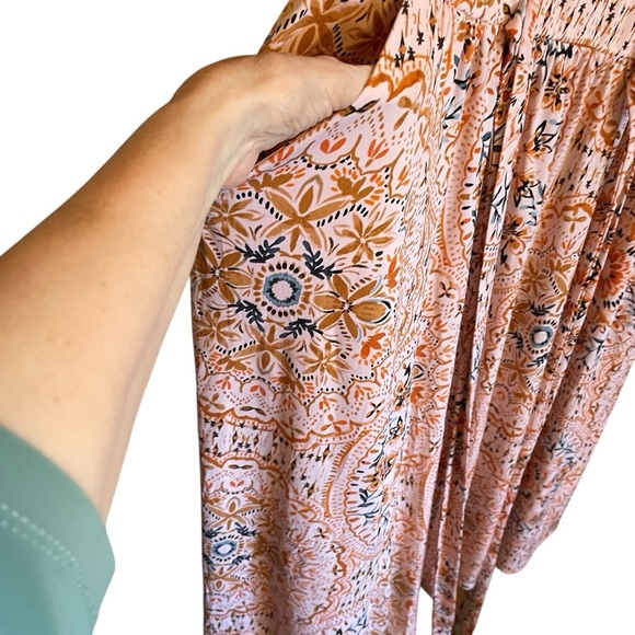 Torrid Peach Medallion Studio Knit Puff
Sleeve Skater Midi Dress -Size 3X-NWOT - Picture 6 of 14